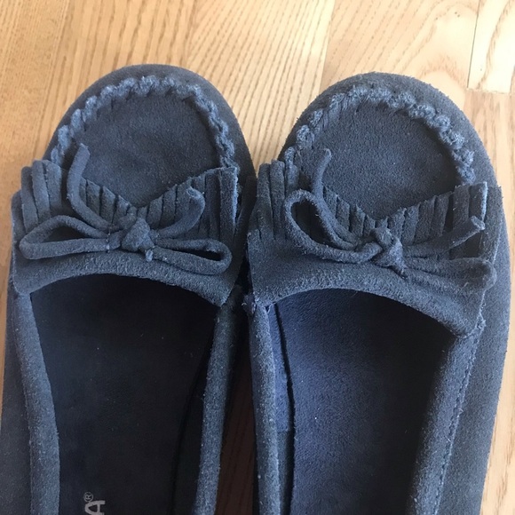 Minnetonka Kilty moccasins suede leather shoes charcoal gray womens size 6.5 - Picture 4 of 13